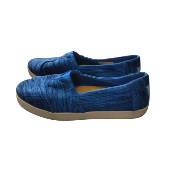 Toms Women's Size 6.5 Avalon Slip On Shoe Electric Blue Knit Loafer Casual Comfy - Picture 3 of 6